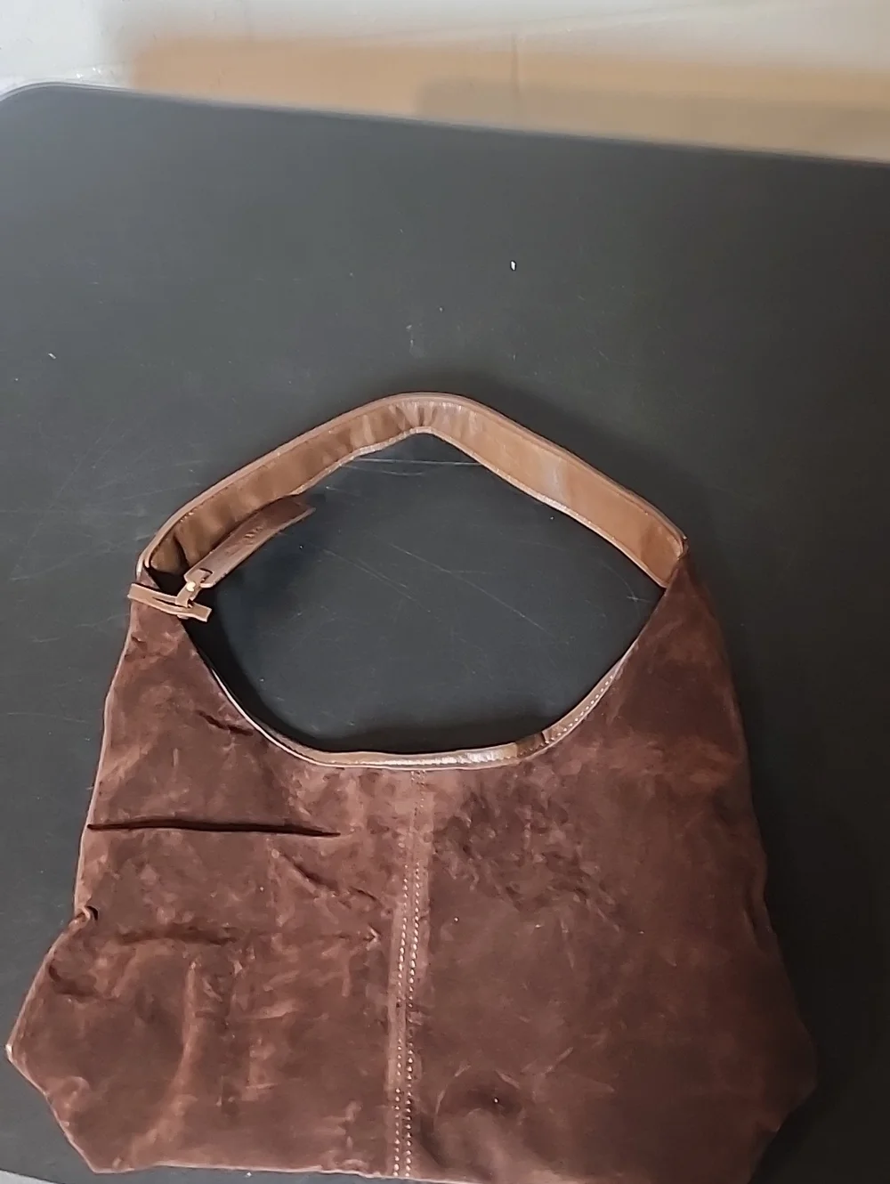 Sunita & Fashion Hobo Brown Suede Shoulder Bag